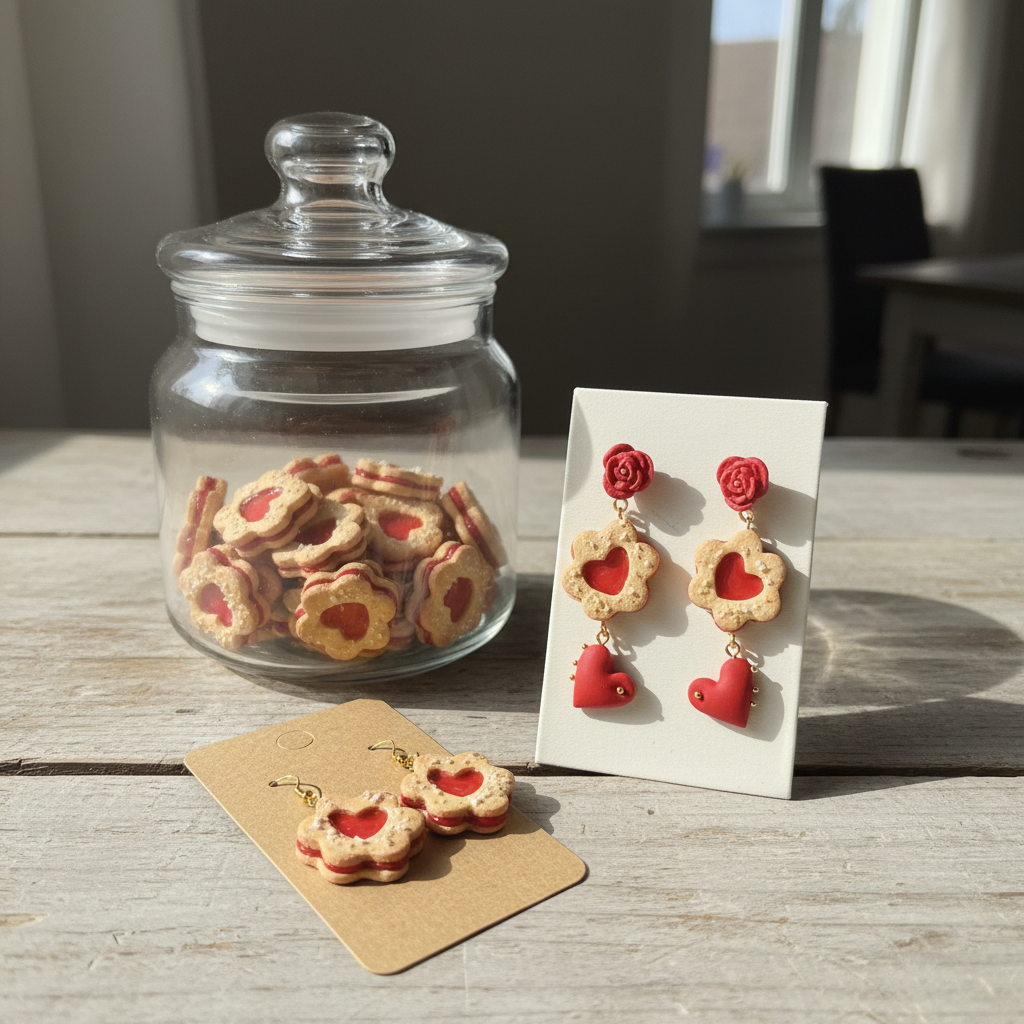 Auskaru glezna | Cepumi ar sirsniņu | Valentīndiena