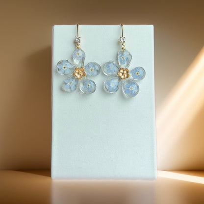 Zieda formas auskari “Neaizmirstulītes”