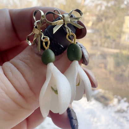 Auskaru glezna | Sniegpulkstenīši