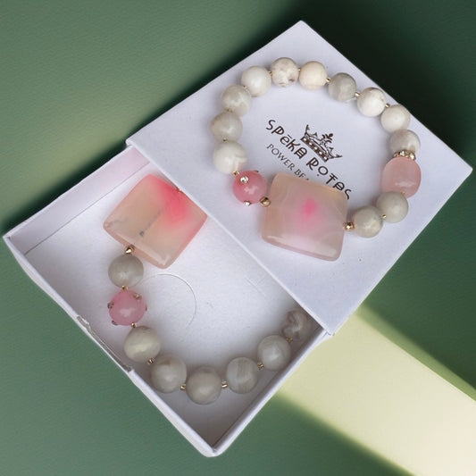 Aproce "Rozā sapnis" | Ahāts ar rozā kvarcu