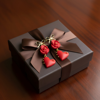 Sarkani auskari ar sirsniņu | Koķete