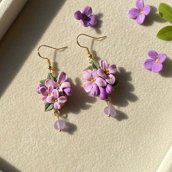 Auskaru glezna “Rozā Ceriņi”