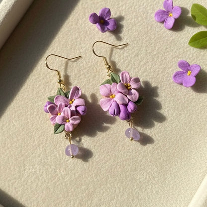 Auskaru glezna “Rozā Ceriņi”