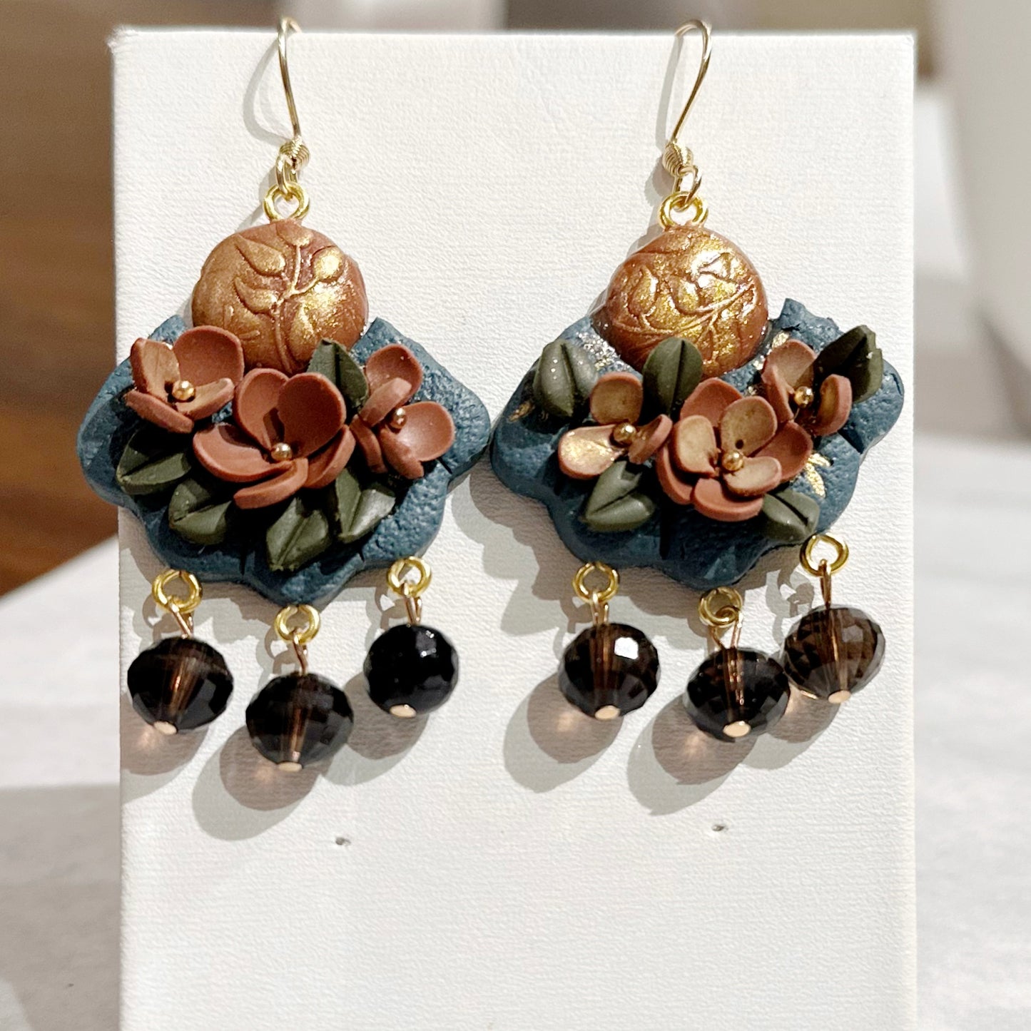 Auskaru glezna "Elegance” ar dūmakaino kvarcu