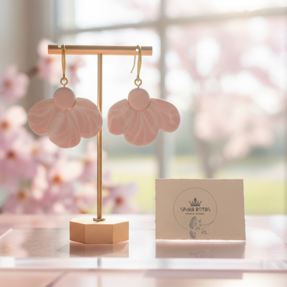 Auskaru glezna "Rozā ziediņš”