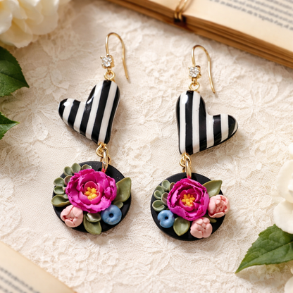 Auskaru glezna: Pojenes ar sirsniņām