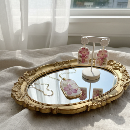 Auskaru glezna "Hortenzijas”