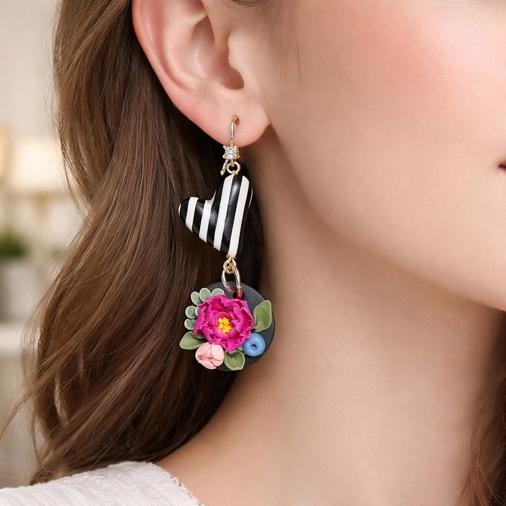 Auskaru glezna: Pojenes ar sirsniņām